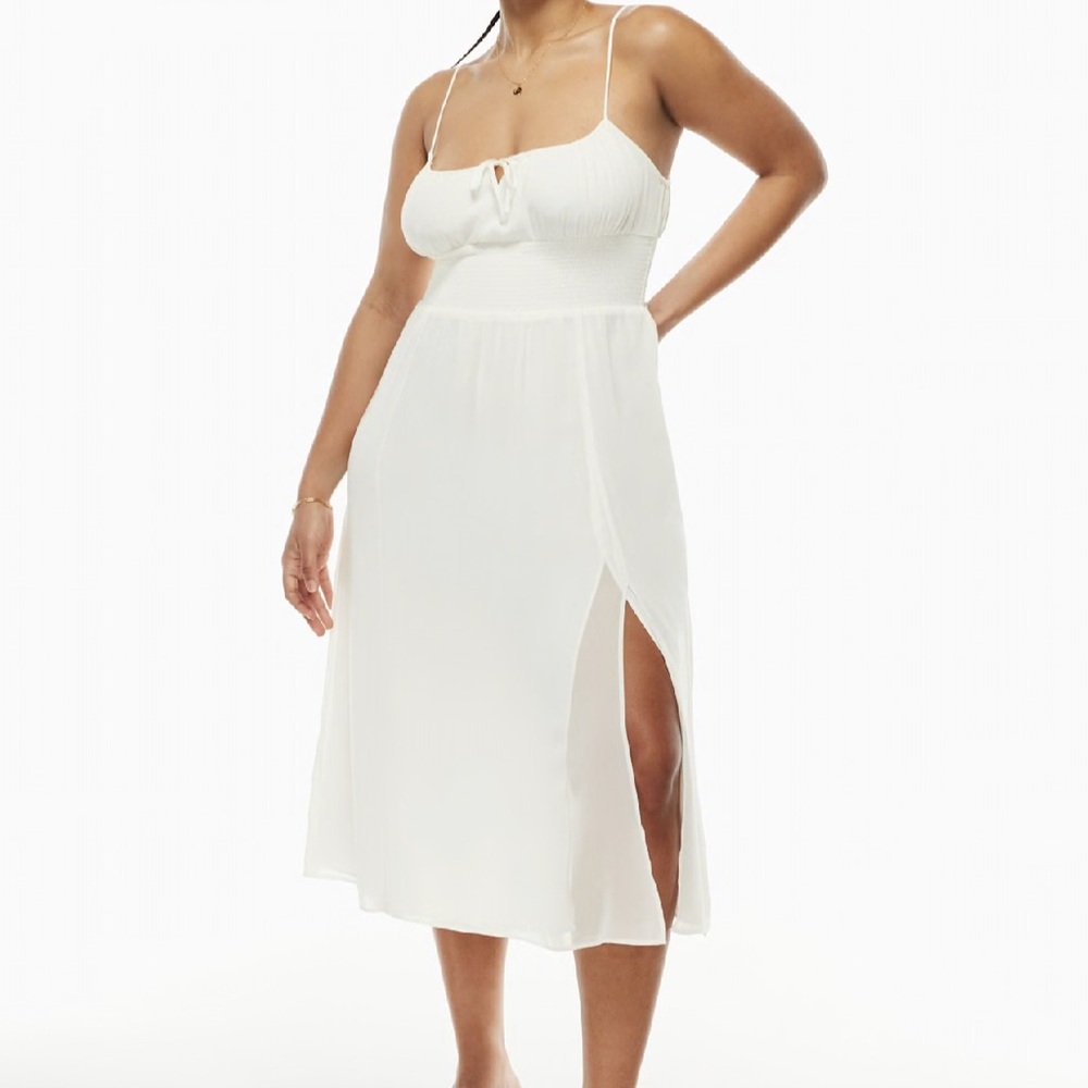 Wilfred White Spaghetti Strap Midi Dress